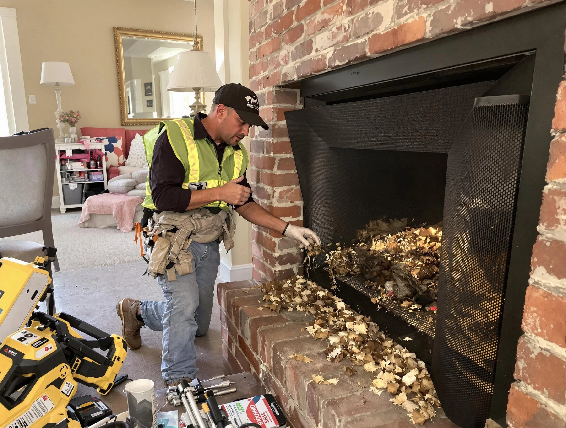 Safe screening installation by Providence Chimney Sweep in Providence, RI