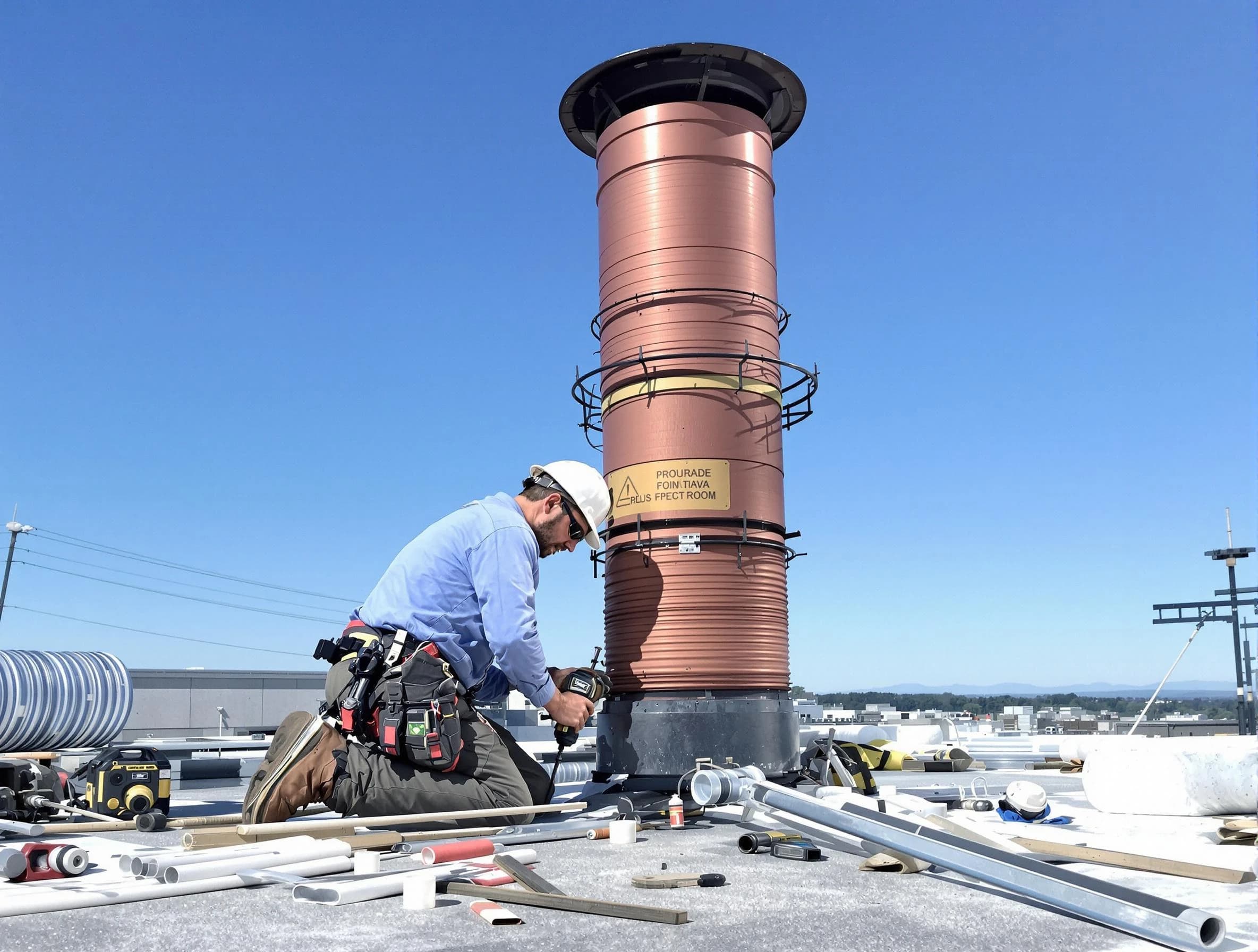 Installed chimney liner by Providence Chimney Sweep in Providence, RI