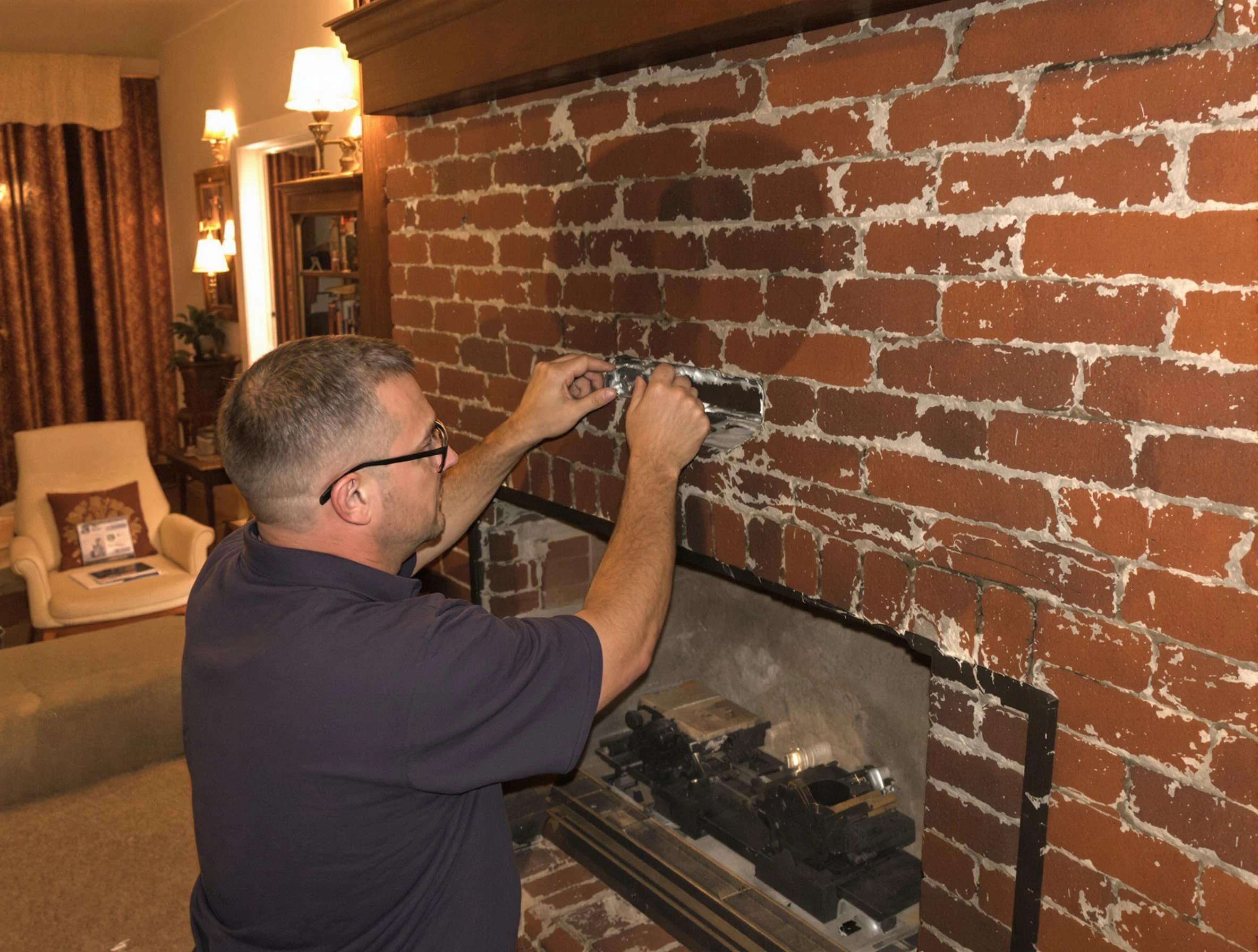 Providence Chimney Sweep expert fixing a fireplace in Providence, RI