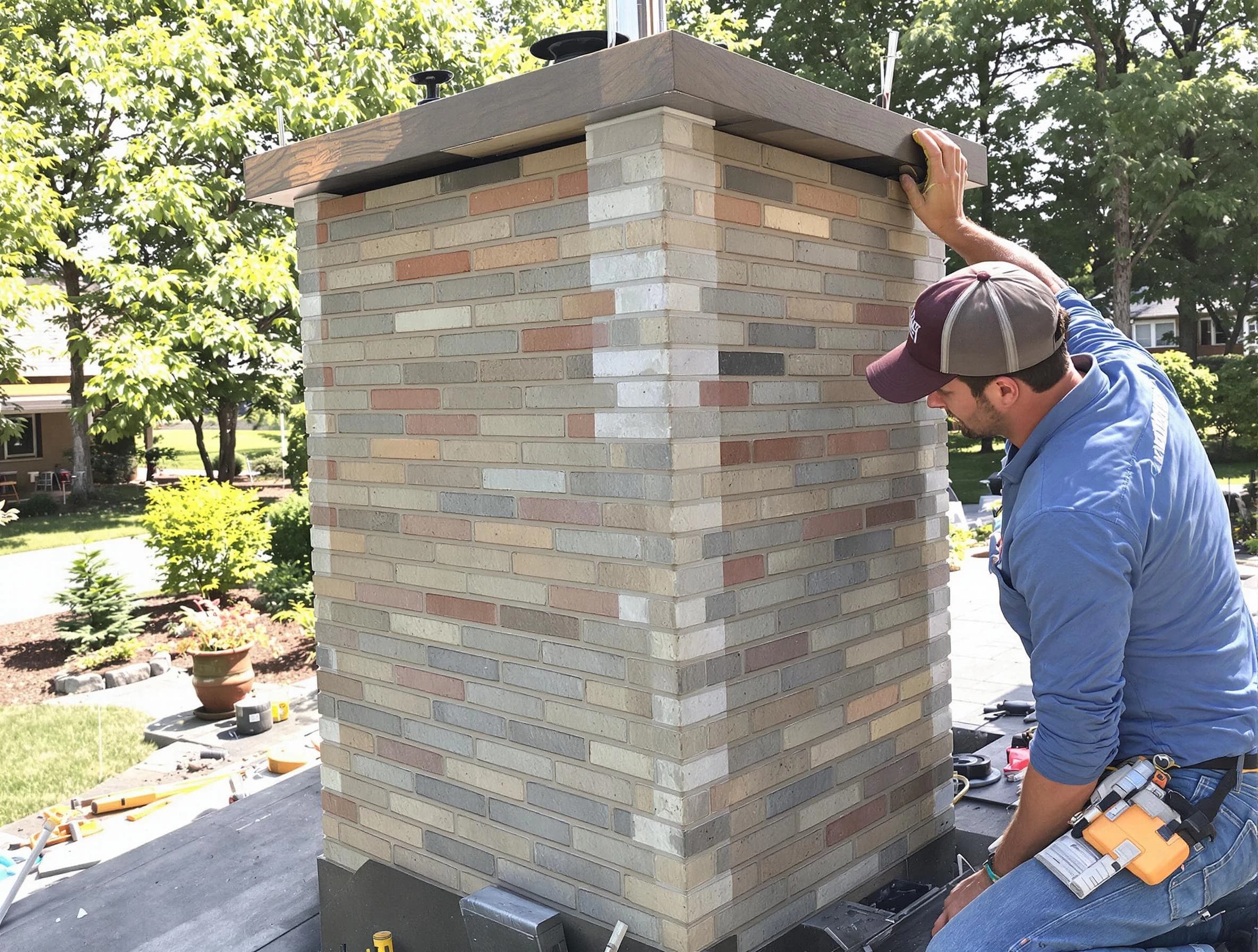 Providence Chimney Sweep completing a modern chimney remodel in Providence, RI