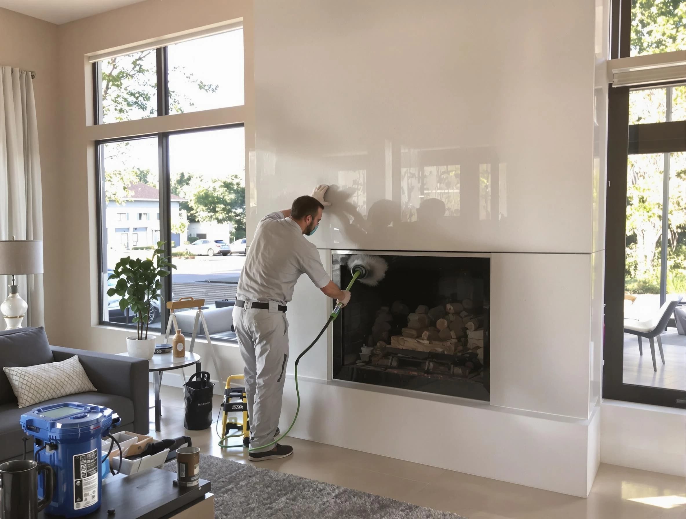 Providence Chimney Sweep performing thorough soot removal in Providence, RI