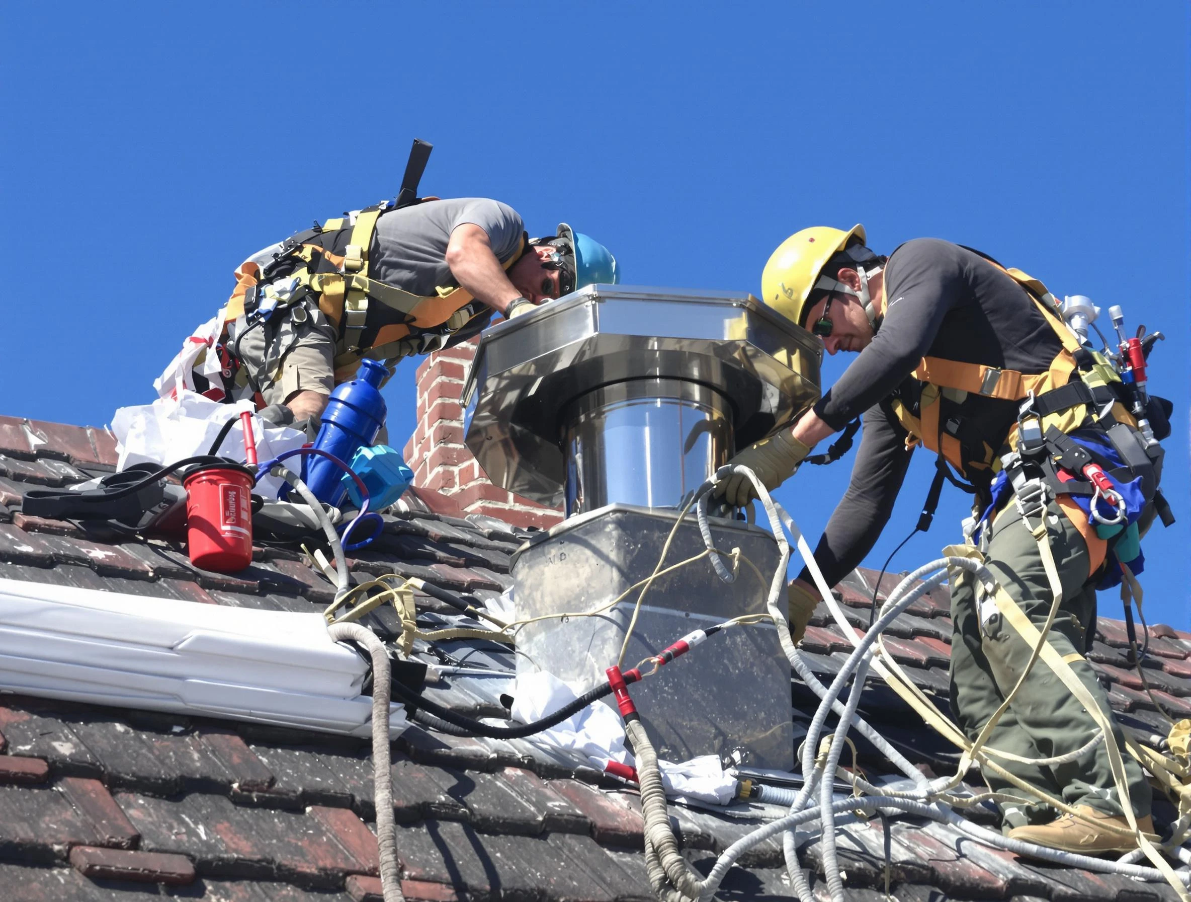 Protective chimney cap installed by Providence Chimney Sweep in Providence, RI
