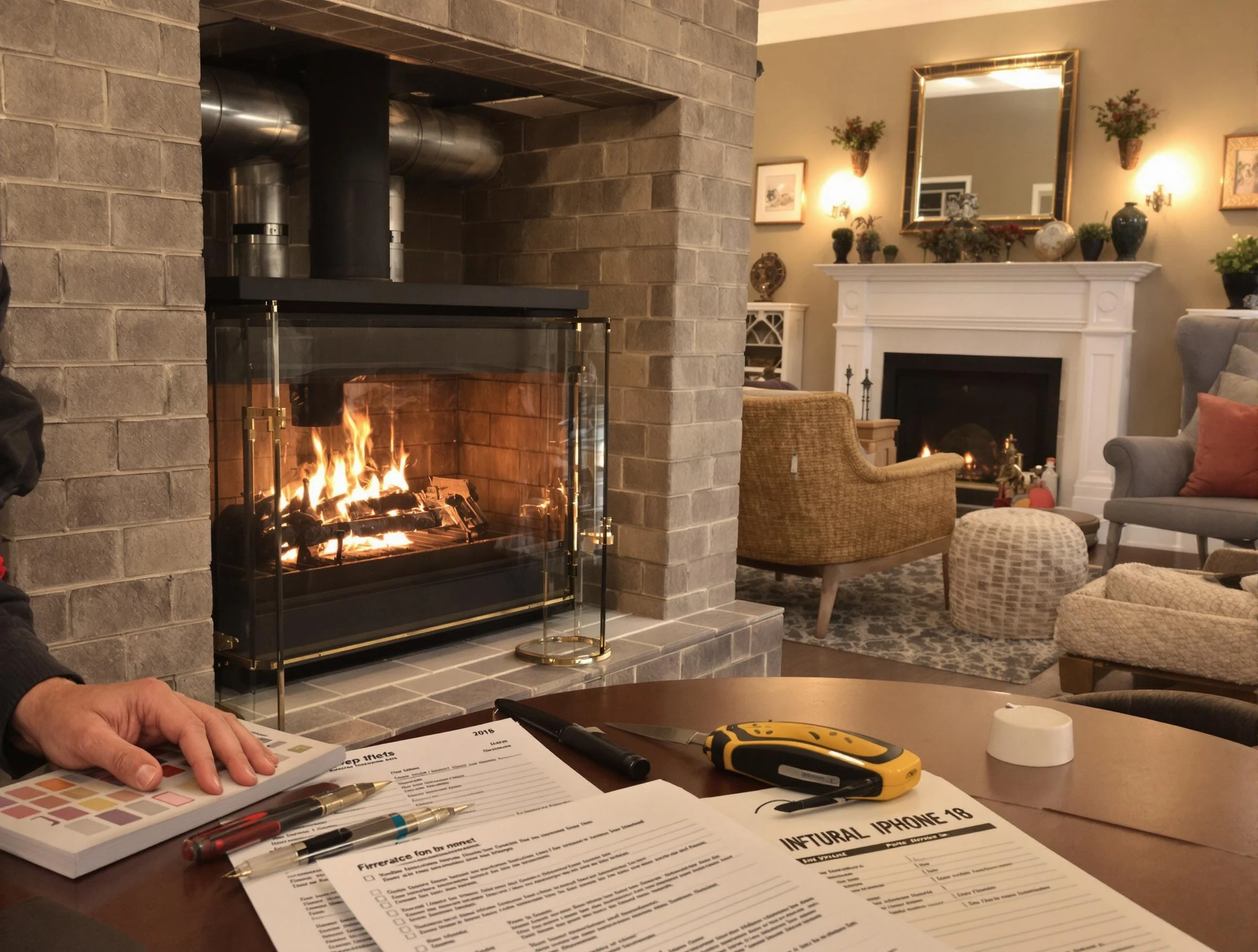 Providence Chimney Sweep verifying fireplace safety measures in Providence, RI